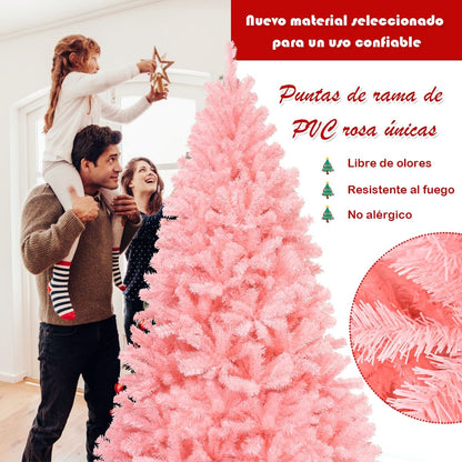 1,8M Árbol De Navidad Con Color Cerezo Aspecto Frondoso Y 1036 Ramas Fácil De Montar Perfecto Como Decoración